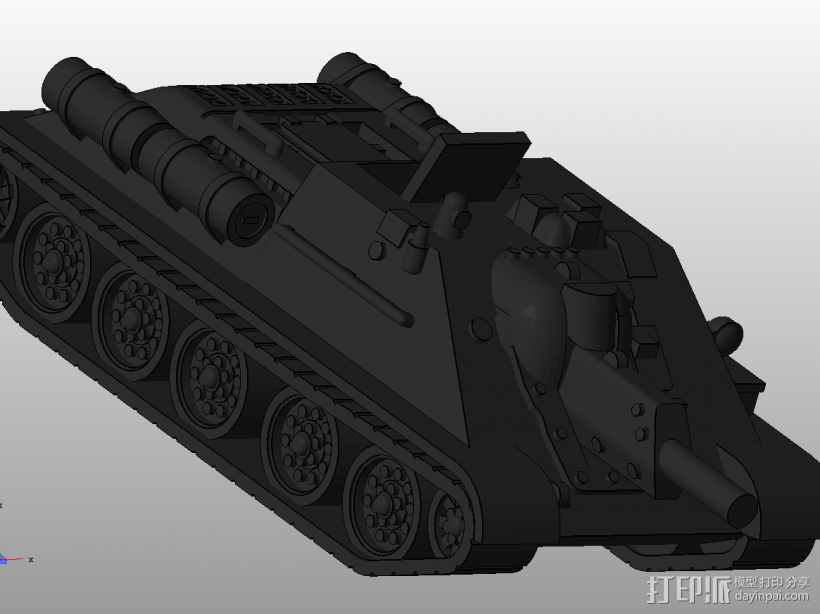 Su-122 自行火炮 3D打印模型渲染图