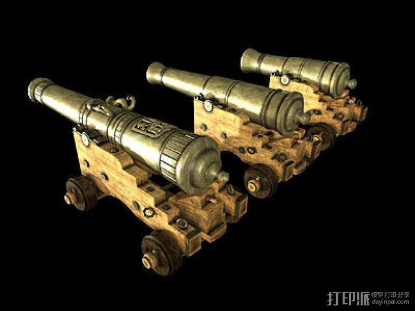 海军炮 3D打印模型渲染图