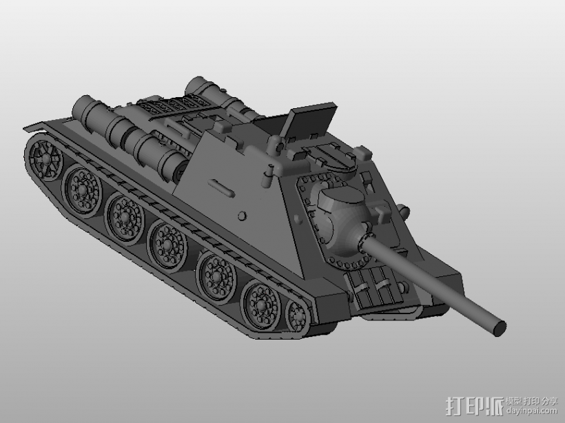 Su-85 坦克歼击车 3D打印模型渲染图