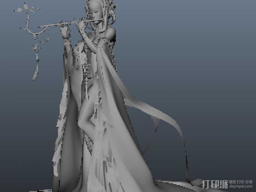 神笛仙女 3D打印模型渲染图