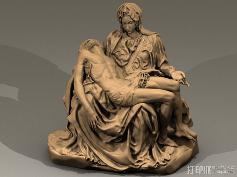 圣殇像 3D打印模型渲染图