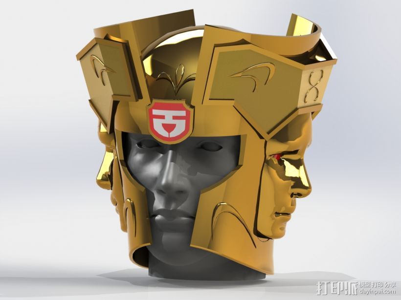 双子座头盔 3D打印模型渲染图