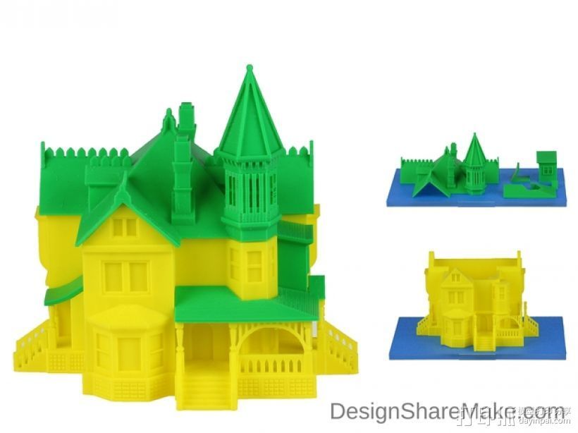 欧式别墅 3D打印模型渲染图