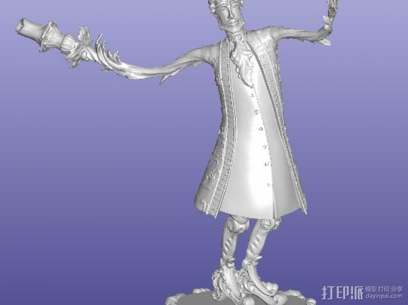 人偶烛台 3D打印模型渲染图