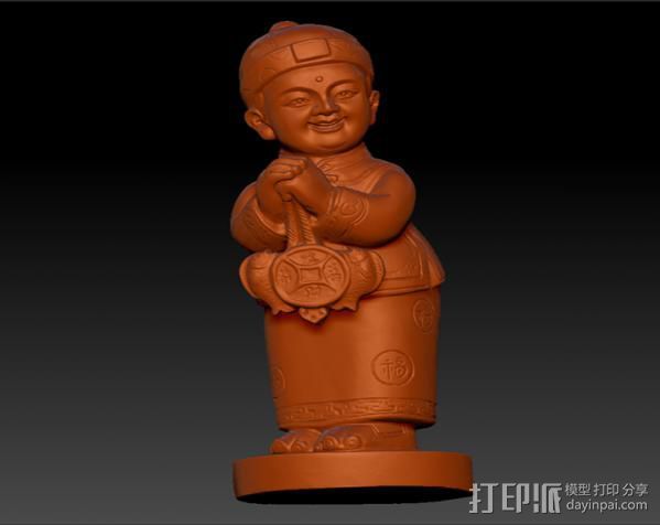 吉祥擺件   招財童子 3D打印模型渲染圖