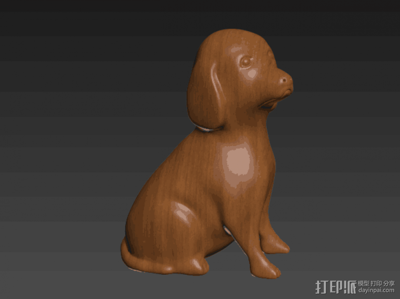 十二生肖狗 3D打印模型渲染图