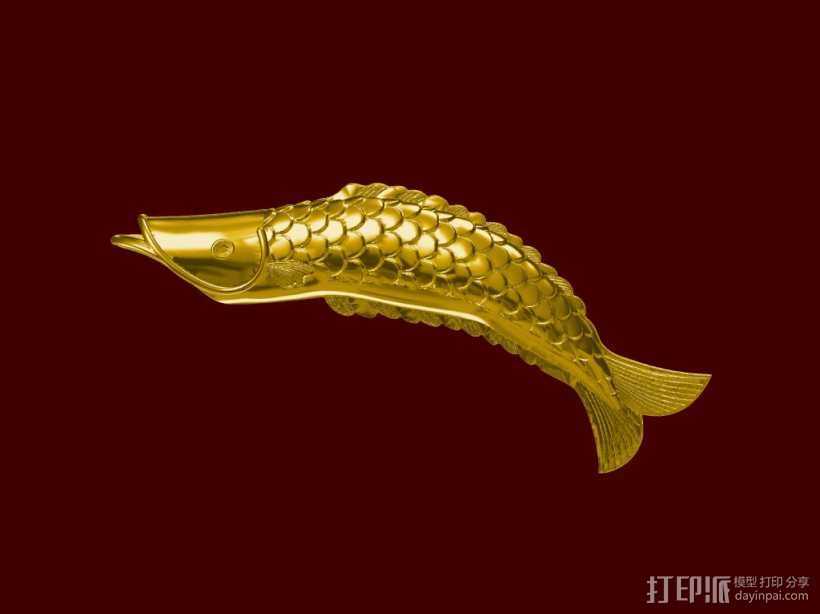 鱼形吊坠 3D打印模型渲染图