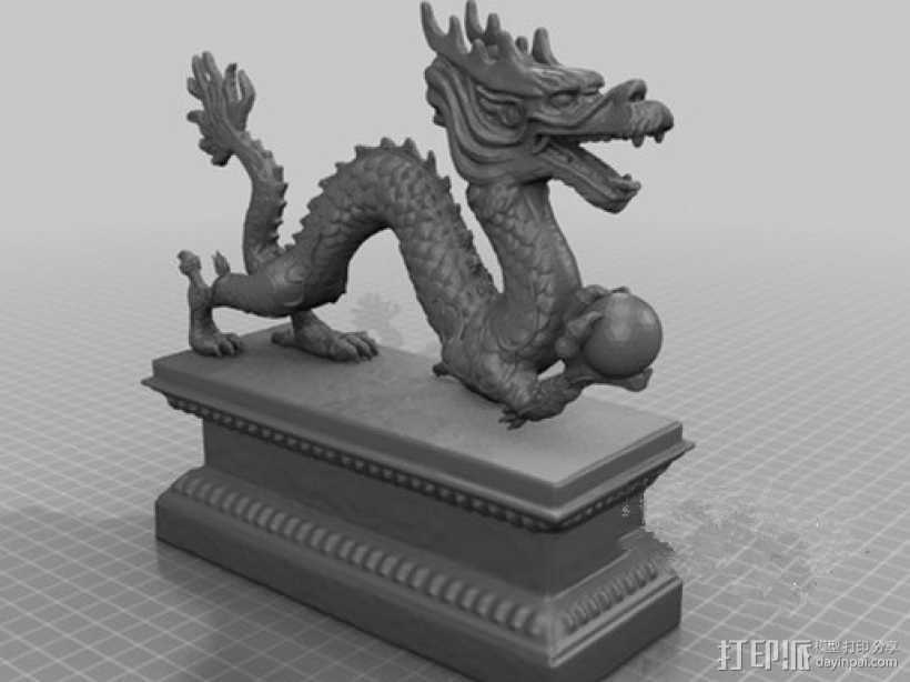 龙雕塑 3D打印模型渲染图