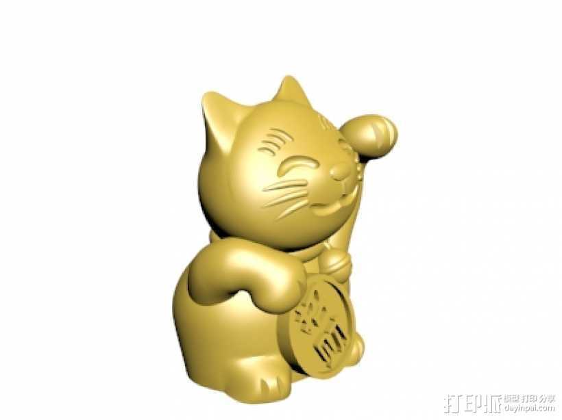 招财猫 3D打印模型渲染图