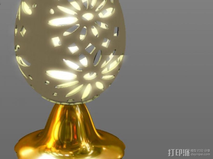 鸡蛋壳灯罩 3D打印模型渲染图