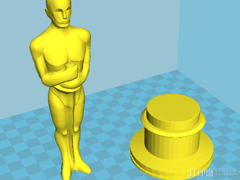 奥斯卡金人 3D打印模型渲染图