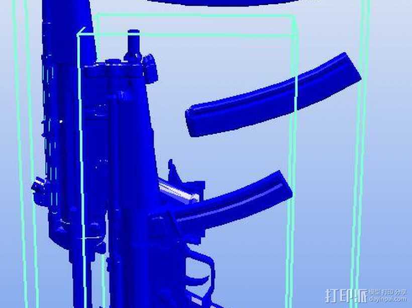 HK MP5 冲锋(搬运)  3D打印模型渲染图