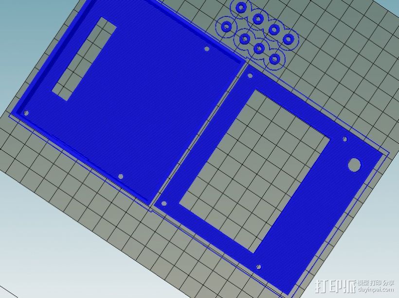 3d打印机LCD显示屏框 3D打印模型渲染图