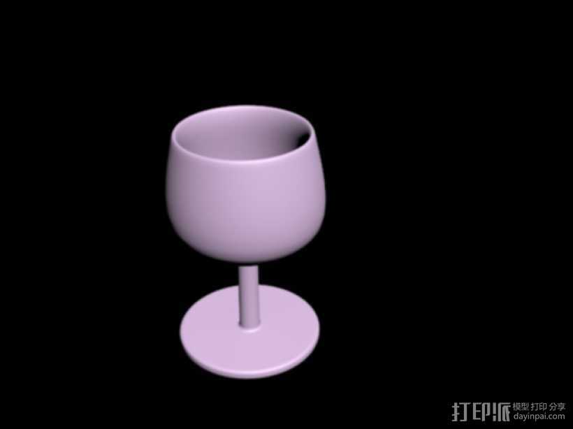 高脚酒杯 3D打印模型渲染图