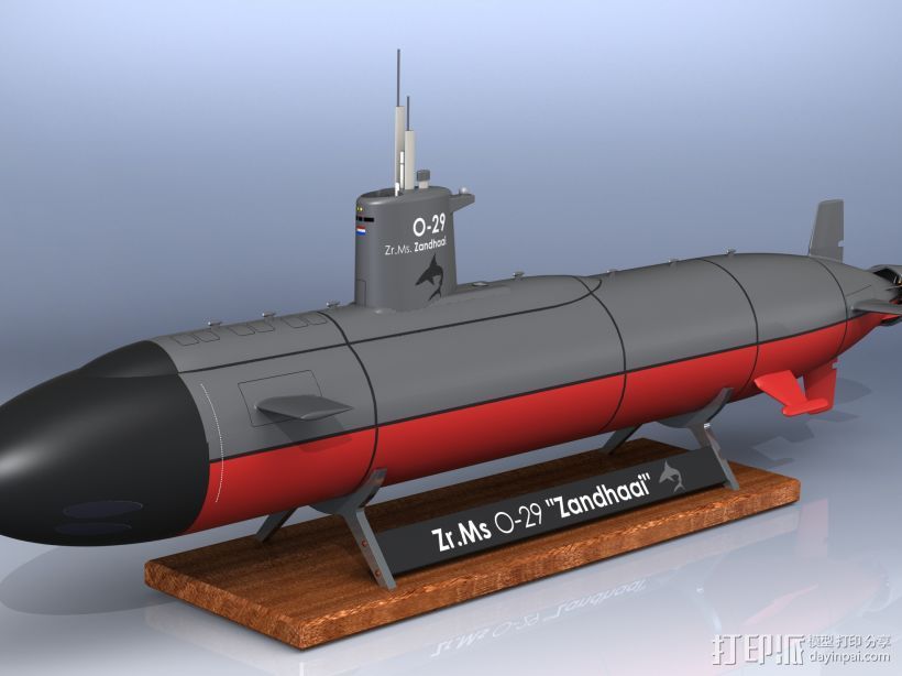 核潜艇 3D打印模型渲染图