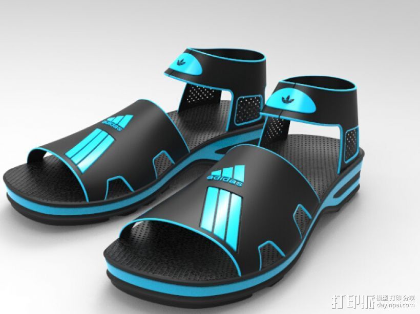 舒适凉鞋 3D打印模型渲染图