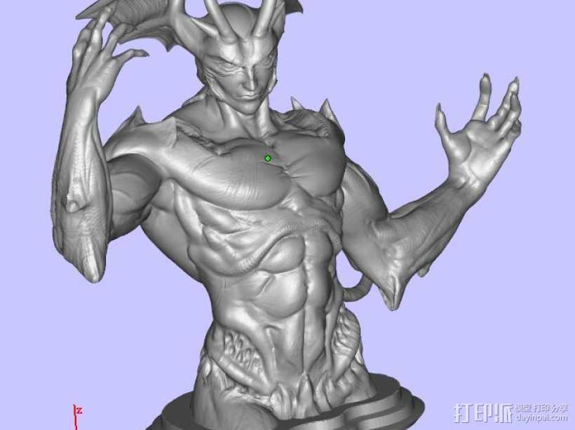 恶魔雕塑 3D打印模型渲染图
