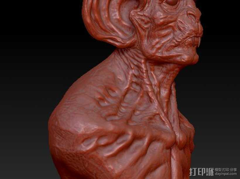 蝙蝠怪物 3D打印模型渲染图