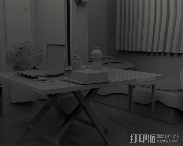 小黑屋 3D打印模型渲染圖