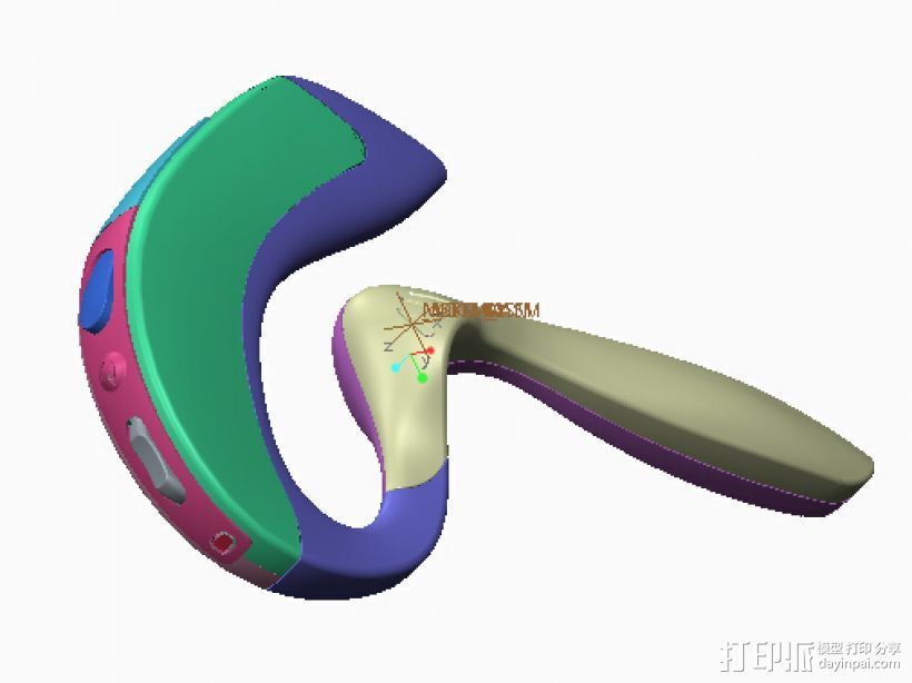 蓝牙耳机 3D打印模型渲染图