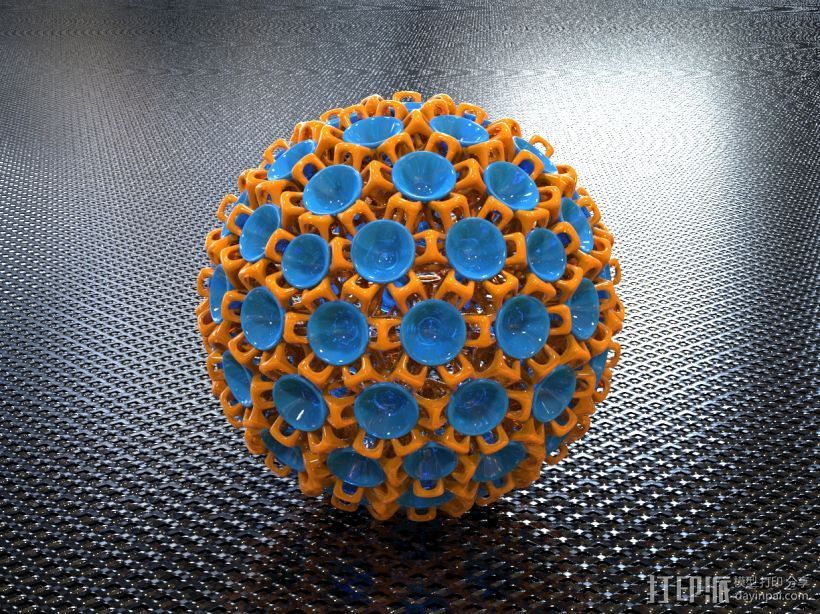 球面角结构 3D打印模型渲染图