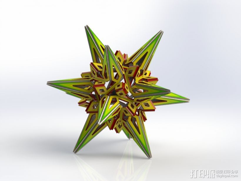 美丽的星星模型 3D打印模型渲染图