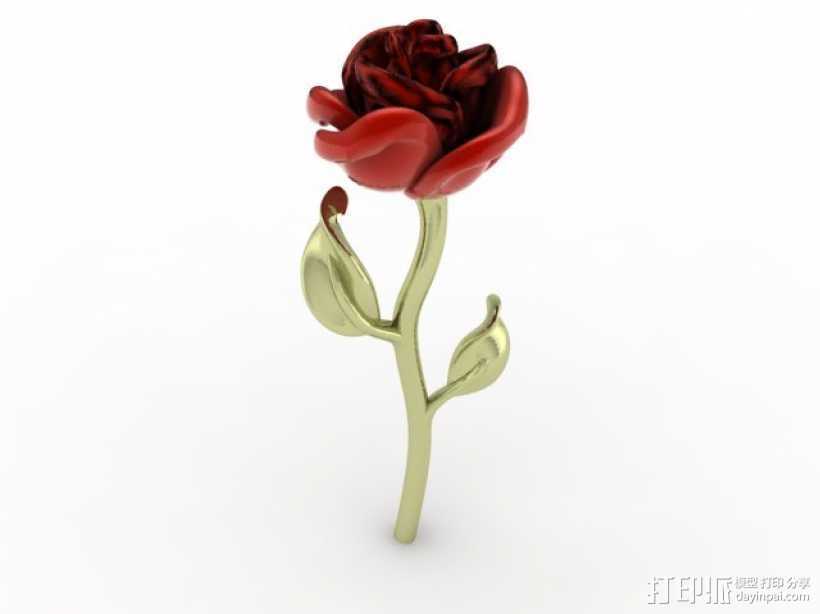 玫瑰 3D打印模型渲染图