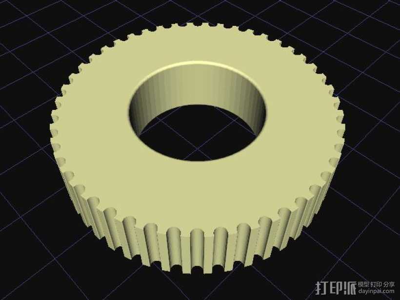 3M同步齒輪48齒 3D打印模型渲染圖