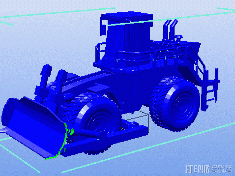 轮式推土机 3D打印模型渲染图