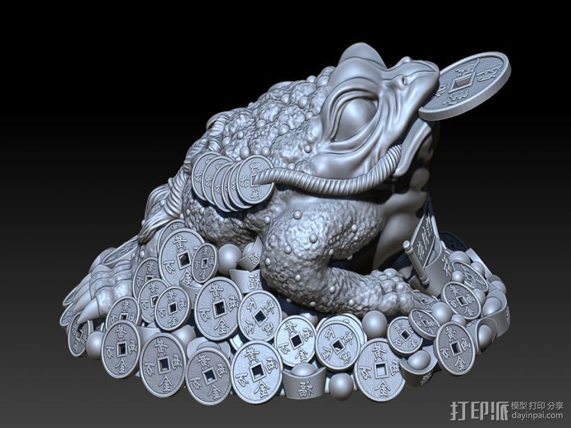 招财进宝-小蛤蟆 3D打印模型渲染图