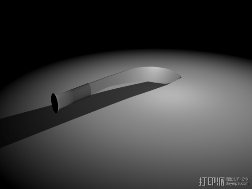 尼泊尔弯刀 3D打印模型渲染图