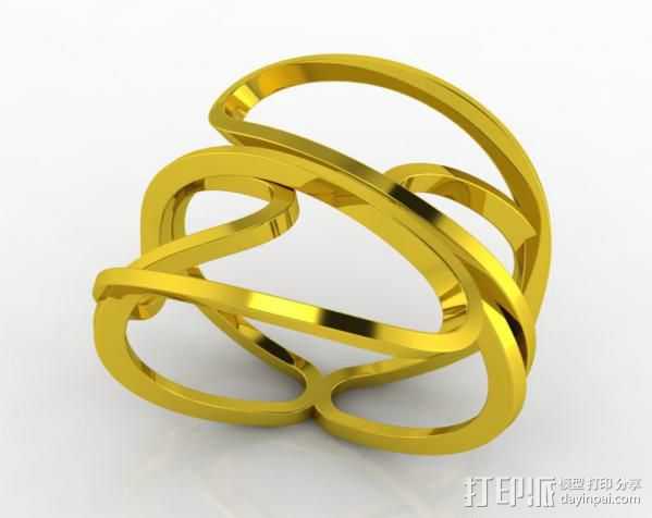 丝带戒指 3D打印模型渲染图