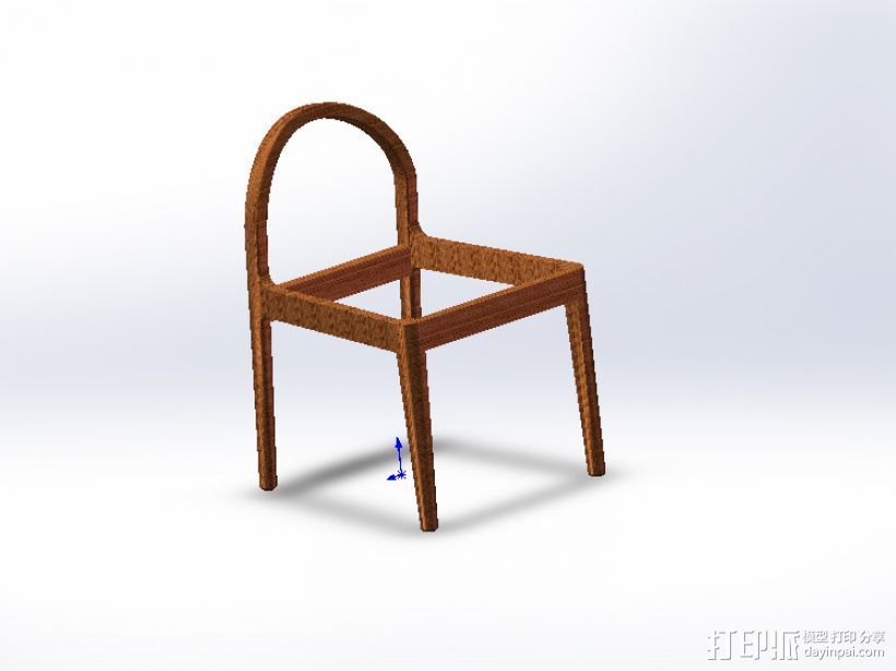 简单椅架 3D打印模型渲染图