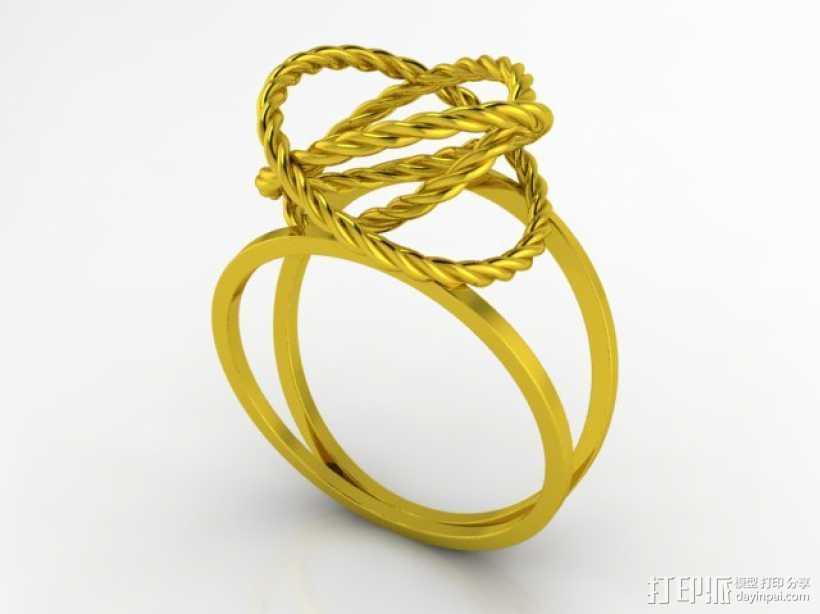 麻绳环戒指 3D打印模型渲染图