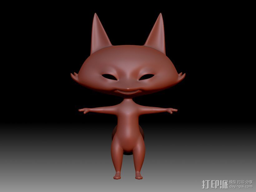 小狐狸 3D打印模型渲染图