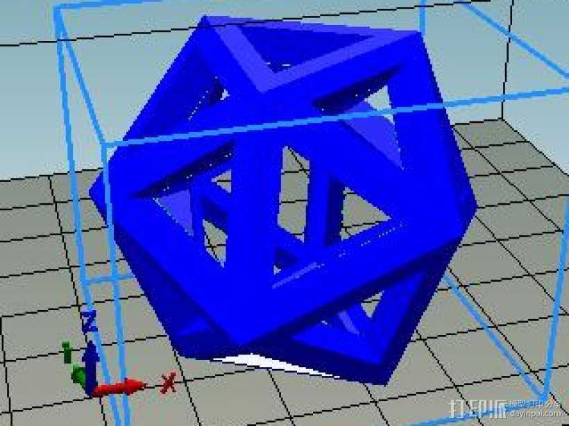 正二十面體 3D打印模型渲染圖