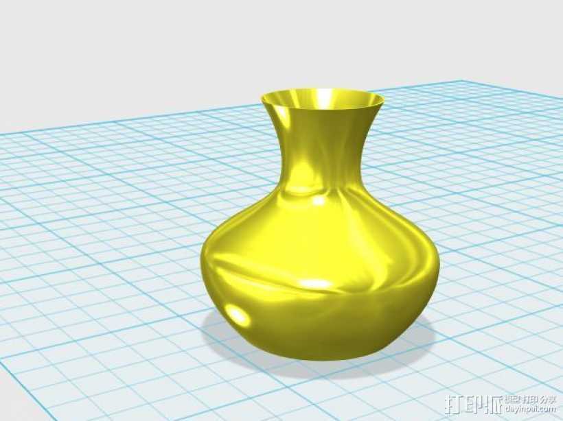 金属质感花瓶 3D打印模型渲染图
