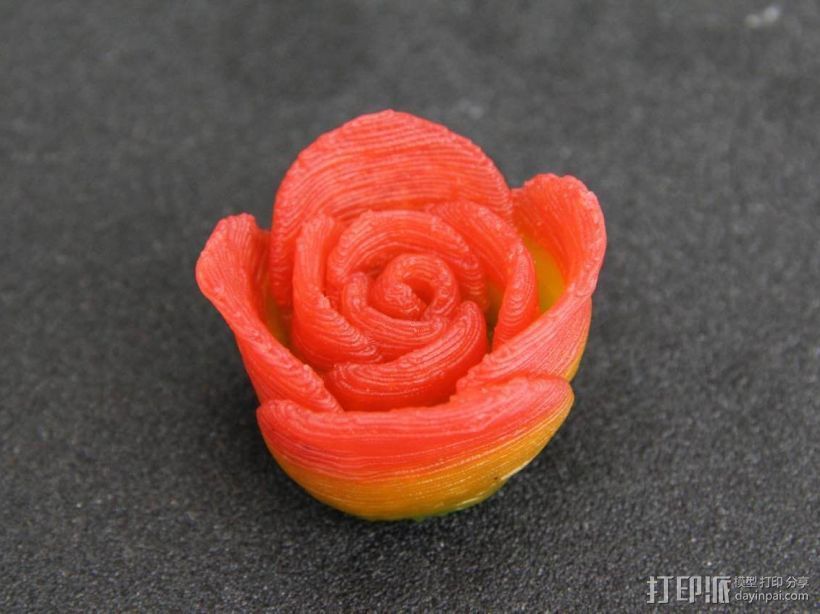玫瑰 3D打印模型渲染图