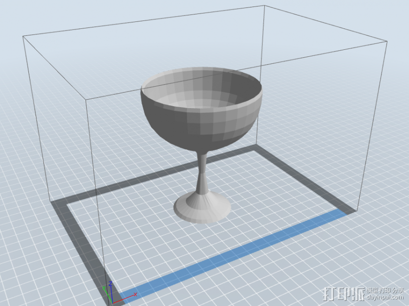 高脚杯 3D打印模型渲染图