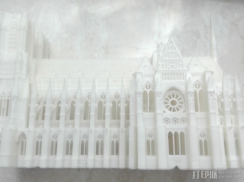 兰斯圣母院教堂 激光工业机，高清 3D打印模型渲染图