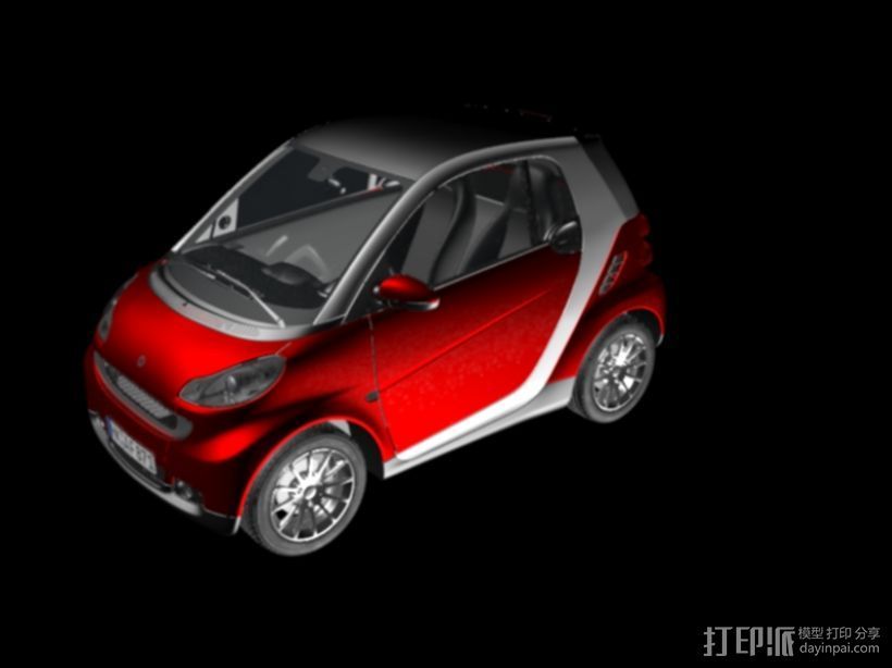 车  smart 3D打印 3D打印模型渲染图