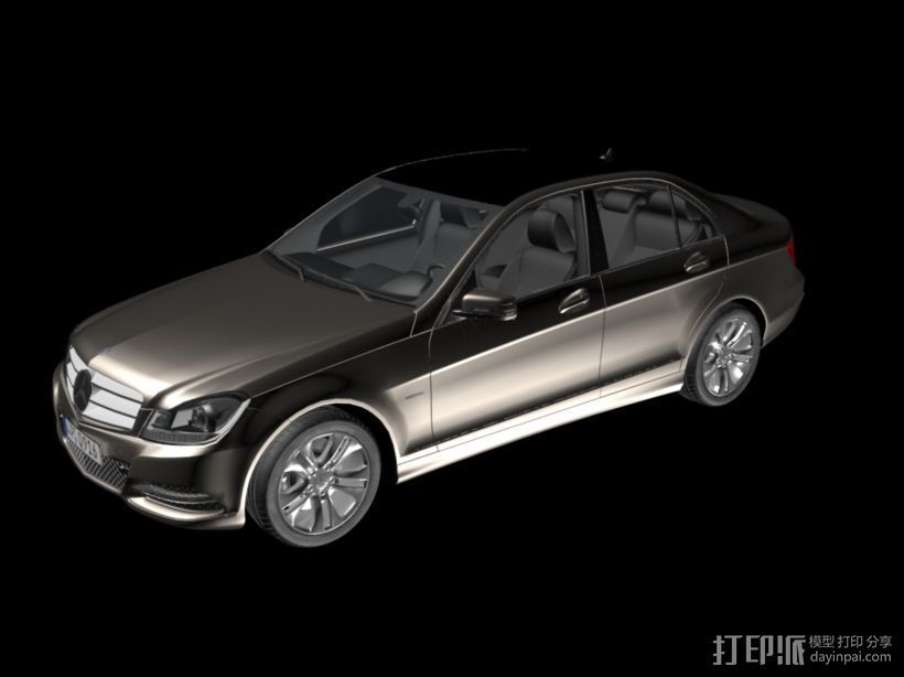 车 3D打印 奔驰 3D打印模型渲染图
