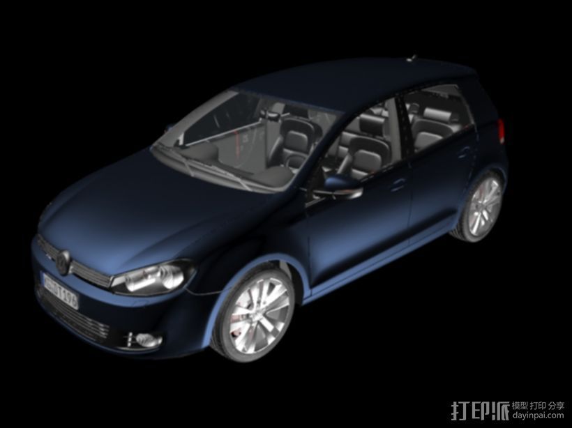 车 大众 高尔夫 3D打印 3D打印模型渲染图