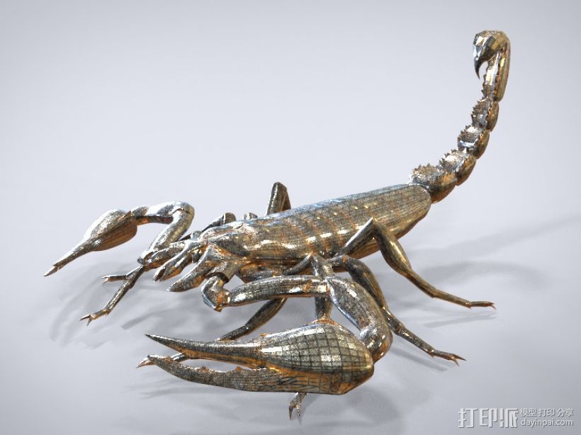 蝎子 3D打印模型渲染图