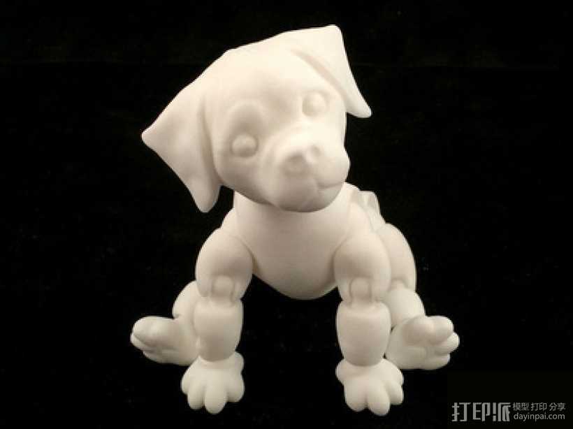 带关节的宠物小狗 3D打印模型渲染图