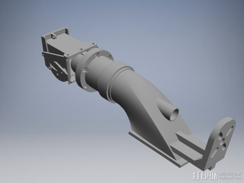 20mm桨径微型船用喷水推进器（以改良） 3D打印模型渲染图