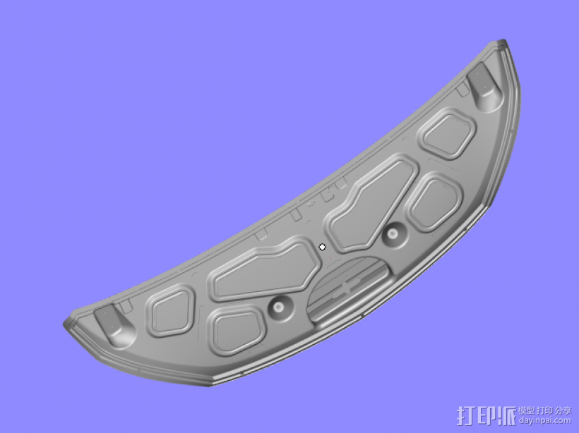 汽车引擎盖板 3D打印模型渲染图