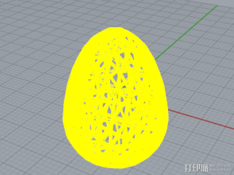 一枚鏤空的蛋 3D打印模型渲染圖