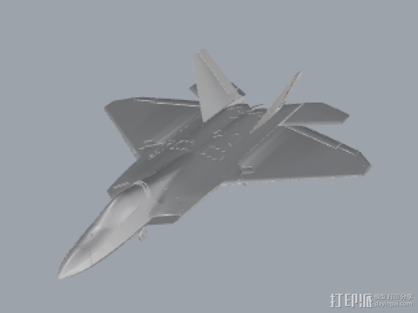 F-22 猛禽战斗机 起落架放下 3D打印模型渲染图