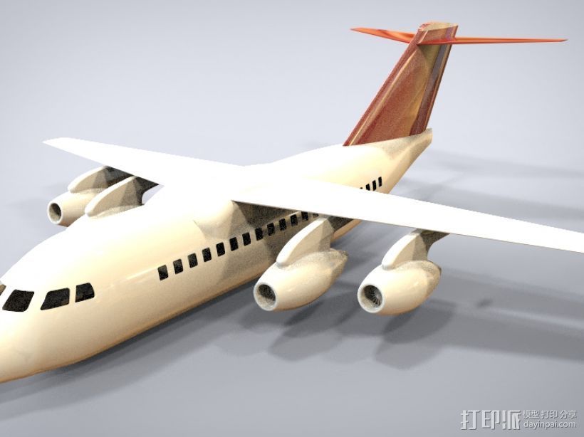 英航BAe 146飞机 3D打印模型渲染图